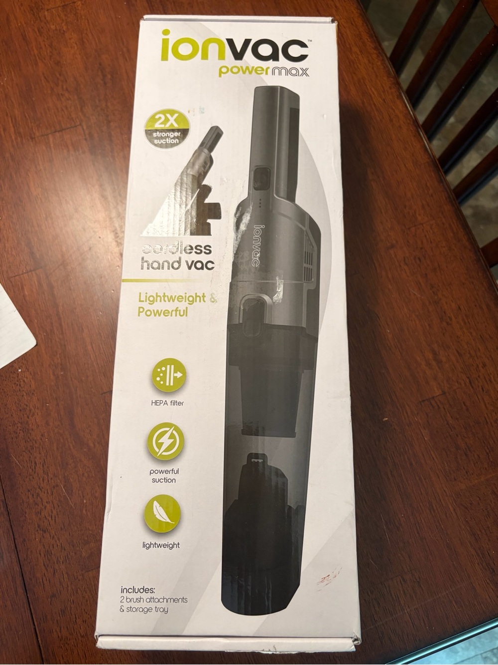 ionvac Power Max Cordless Hand Vac - Gray and Lime Accents